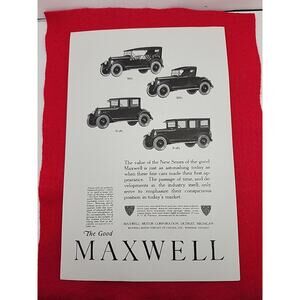 1922 The Good MAXWELL Antique Vintage Original Print AD Ephemera Advertisement